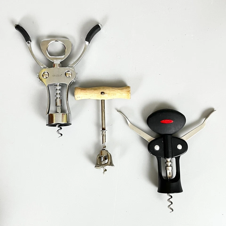 Lot of 2 Stainless Steel Mechanical Winged Corkscrew Wine Bottle Opener Set - Image 4 of 4