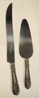 Sterling Handle Vtg. Gorham #75 Cake Knife & Server Twist Scroll Sheffield Eng.