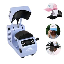 Used Easy 2 in 1 Automatic Cap Hat Easy Heat Press Machine with 2pcs Platens