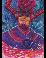 GALACTUS Original 1/1 Altered Art Baseball Card / ACEO Marvel Sketch Art