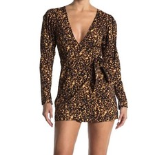 $225 NEW WEWOREWHAT PRINTED WRAP MINI DRESS XS
