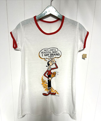 NWT Vintage Popeye Olive Oyl Youth Nightgown JCPenney 1981 Comic Beautiful Brain