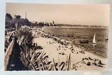 Seaside Resort Town Golfe Juan-France RPPC Beach View Real Photo Postcard
