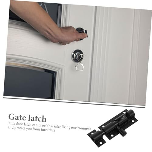 2 piezas Pestillo de puerta de seguridad Cerradura de puerta de granero Perno deslizante Pestillo de seguridad para puerta... - Imagen 4 de 9
