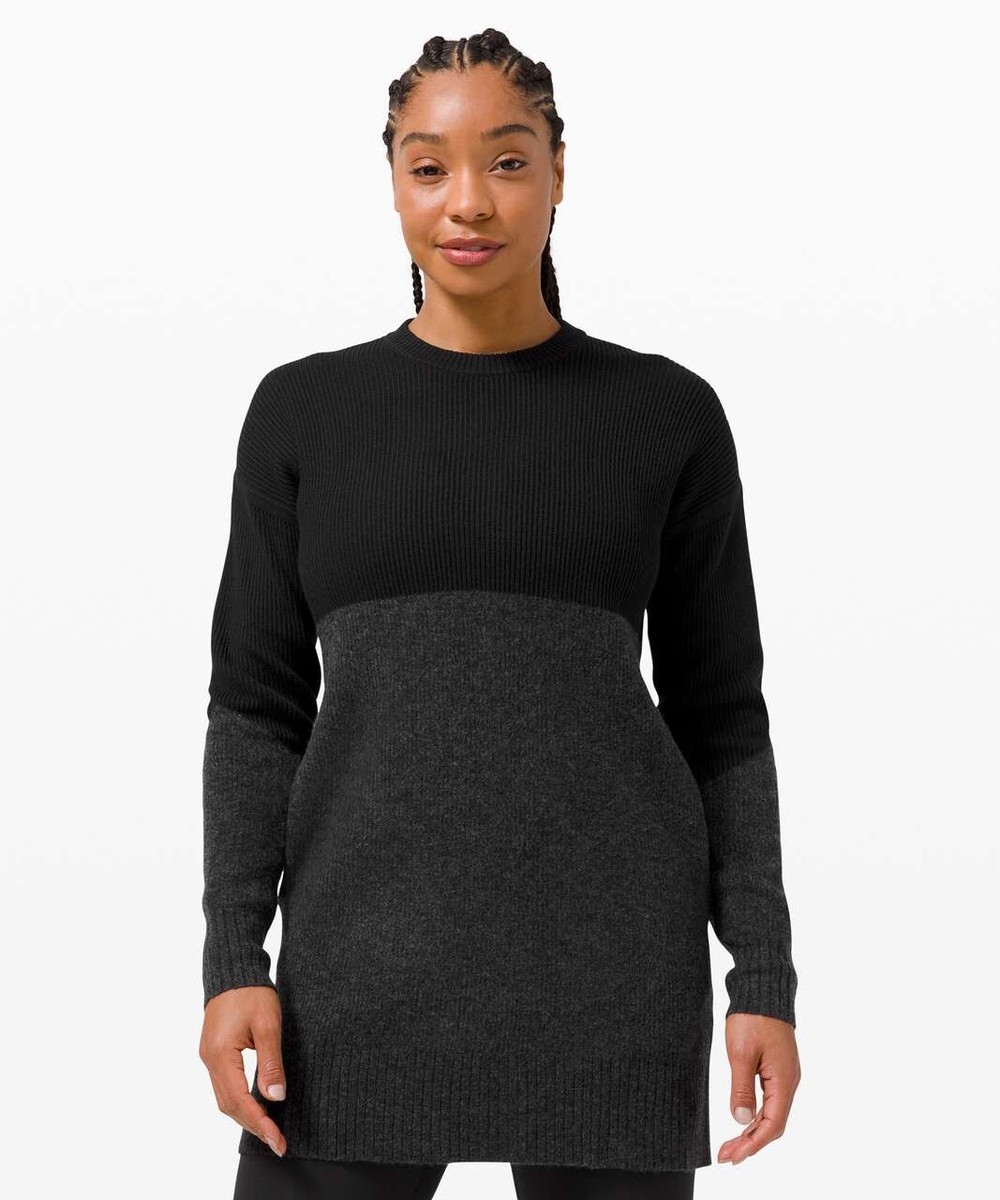 NWT Lululemon Restful Intention Sweater M Black, Heathered Core
