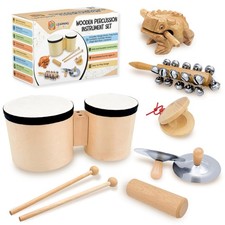 Toddler Drum Set  Musical Instruments for Toddlers   Montessori Wooden Percu...