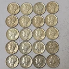 20x Mercury Dime Lot #3 AU BU Some Fb Partial Roll Mixed Date