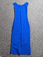 Zara Midi Dress Medium Blue Knit Bandage Bodycon Sleeveless