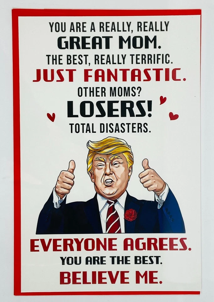 Funny Mom Birthday Card Gift from Son Daughter Humor Trump Birthday 180-Cards - Image 3 of 4
