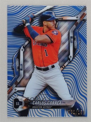2018 High Tek Pattern 1 Waves/Diagonals Blue Rainbow Foil /150 Carlos Correa jw9
