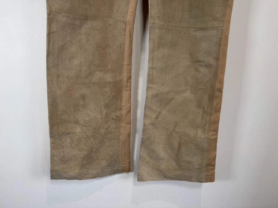 Votre Nom Jeans Womens Size UK 12 Beige Suede Leather Detail Western Pants - Image 3 of 4