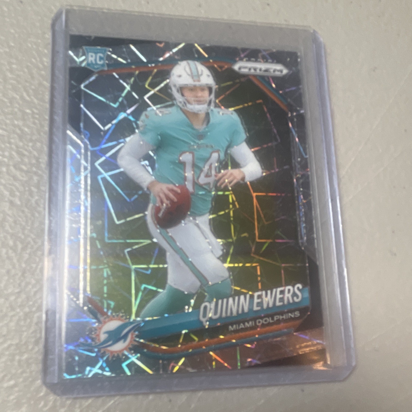 Panini 2025 Prizm Quinn Ewers Rookie Lazer Prizm #307 Miami Dolphins Football
