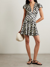 NEW DÔEN DOEN Dianne floral-print silk-satin mini dress Multi