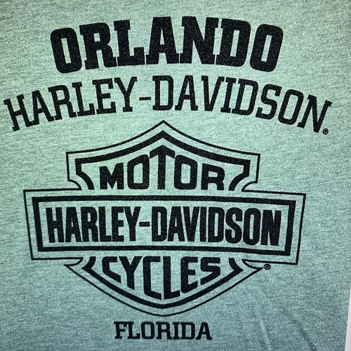 Damen 2XL Harley Davidson T-Shirt Salbeigrün Doppelseitig Super Dünn & Leicht - Bild 4 von 18