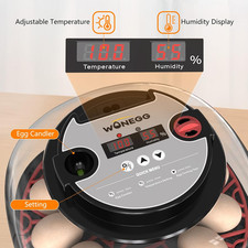 12 Egg Incubator Automatic Turner Temperature Humidity Control Candler Low Alarm