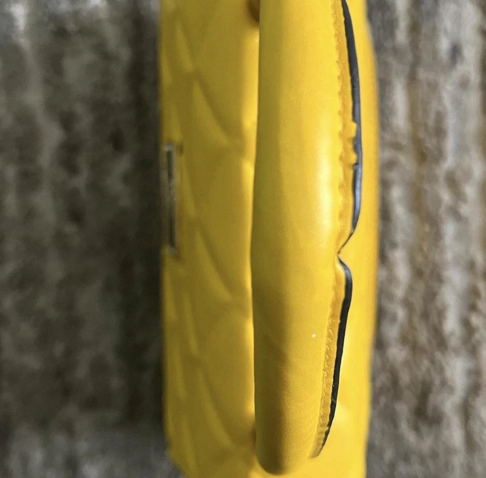 Versace La Medusa Logo Plaque Yellow Pebbled Leather Crossbody Bag New$1600 - Image 4 of 4