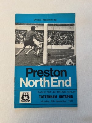 Preston North End gegen Tottenham Hotspur Programm 8. November 1971 Ligapokal