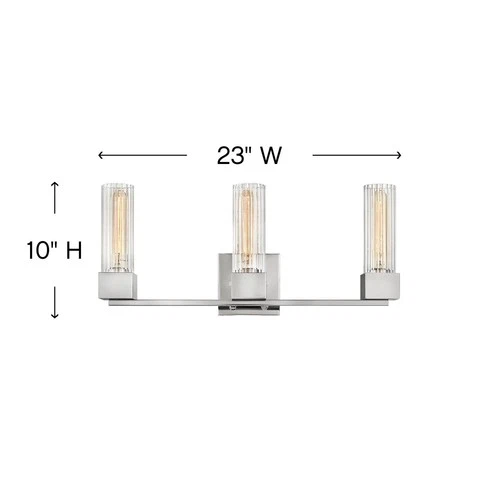 Hinkley Xander 23" Wide Polished Nickel 3-Light Bath Light - Picture 4 of 10