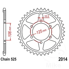 JT Rear Sprocket 39/525 ID :106 Fits Triumph Daytona 675 ABS 2006-2017