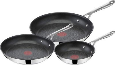 T-Fal Jamie Oliver Cooks Direct, Stainless Steel Non-stick 3-Piece, Black