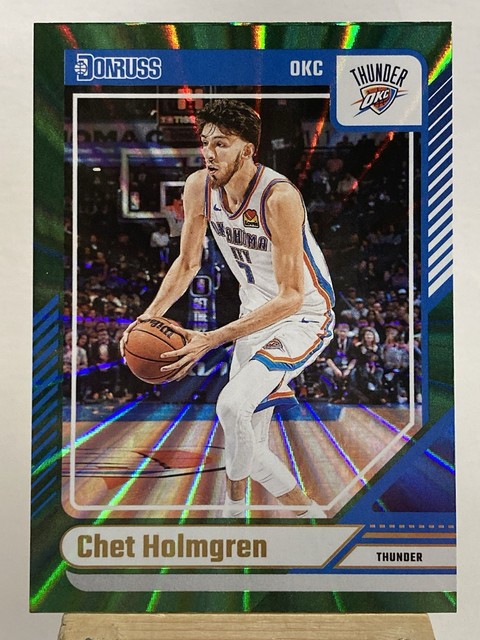 2024-25 Panini Donruss Basketball Chet Holmgren Green Lazer Parallel Thunder ￼￼