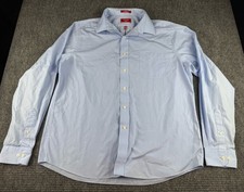 Chaps Slim Fit Dress Shirt Mens XL 17.5 36/37 Light Blue Wrinkle Free