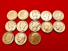 Lot of 13 USA Silver Dime 10 Cents Coin Collection Circulated VG