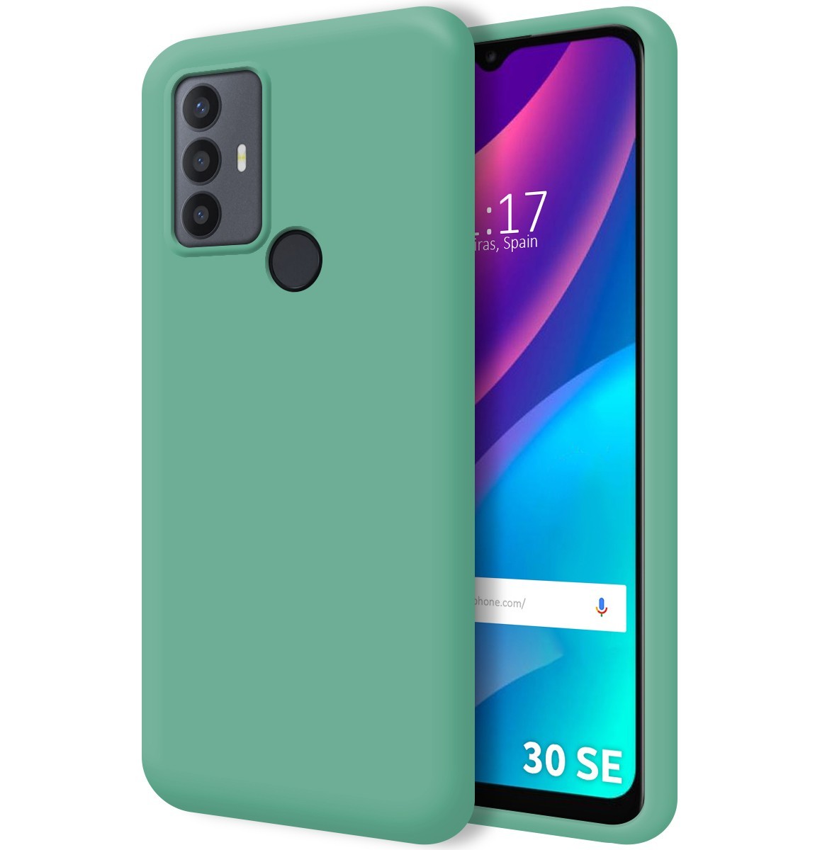 Cover In Silicone Liquido Ultra Morbida Per TCL 30 SE / 30E / 306 Colore Verde