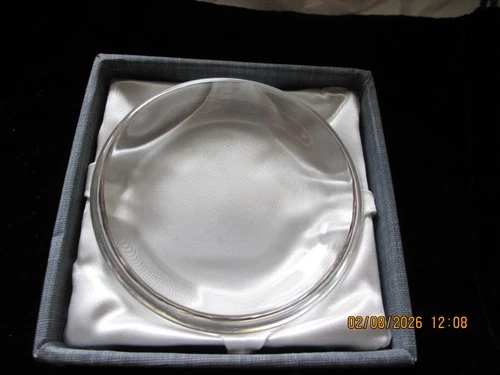 Steuben crystal pin dish signed on back