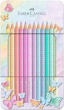 Set Of 12 Sparkle Pastel Pencils Metal Pack