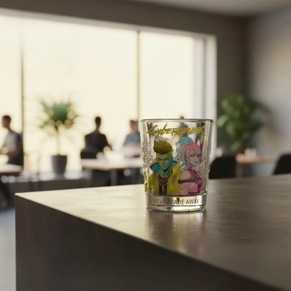 Cyberpunk Never Fade Away Whiskey Glass