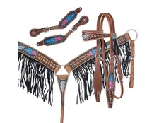 Tough 1 Tack Set Delilah 3 Piece Leather One Size Brown 90-7925