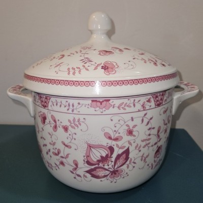 Kahla  GDR porcelain Soup Tureen Pink Floral Onion 2.5L Pot Cooking