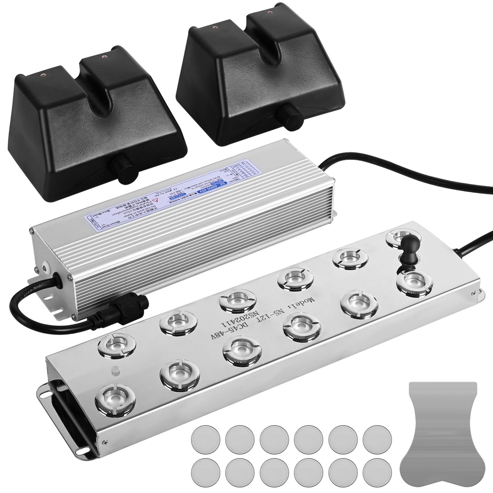 Ultrasonic Mist Maker 12 Heads, 9000ml/H Ultrasonic Fogger w/Float, 400W Wate...
