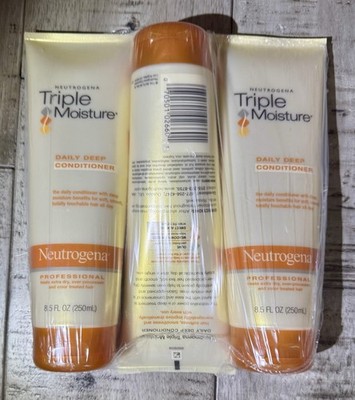 (3) Neutrogena Triple Moisture Daily Deep Conditioner 8.5oz New Orig Shrink Wrap