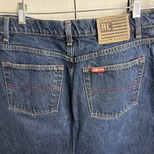 Polo Jeans Co. Ralph Lauren Denim Skirt Women's Size 8 Blue Knee Length Vtg 90s