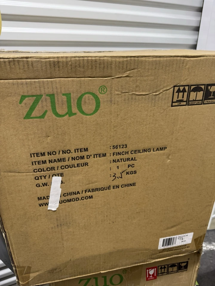 Lámpara de techo Zuo Modern Finch, natural - 56123 Foto 4 de 4