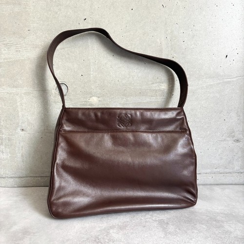 LOEWE Anagram Leather shoulder bag brown hand bag tote bag