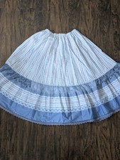 Vintage Carefree Fashions Scottsdale Lace Blue Western Prairie Midi Skirt - USA