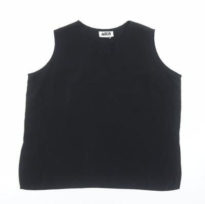 Aaron Design Damen Basic Tank schwarz Polyester Größe XL U-Ausschnitt