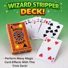 WIZARD STRIPPER DECK Street Card Magic Tricks Close Up Beginner Playing Game NEW