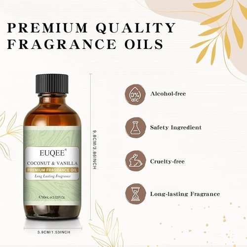 Pure natural EUQEE Essential Oils coconut &vanilla fragrance Oil 60ml 2Pack - Picture 3 of 5