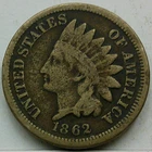 US 1862 Copper-Nickel Indian Head Cent **