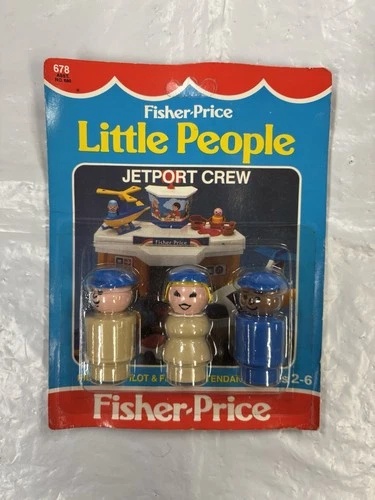 Vintage Fisher Price Little People Jetport Crew 678 1983 FP USA Rare New