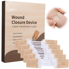 Wound Closure Strips Emergency Laceration Closures Butterfly Zip Stitches, 5 Pcs