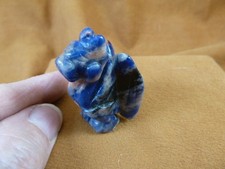 Y-GAR-554 Blue gray sodalite statue GARGOYLE gemstone figurine Gothic stone gem