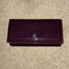 Anya Hindmarch maroon/plum coloured patent  leather wallet purse