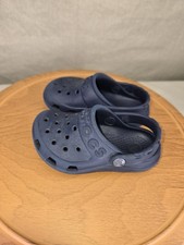 CROCS Baya Slip-On Clogs Navy Blue Side Cut-Out Logo Infant / Toddler Size C5