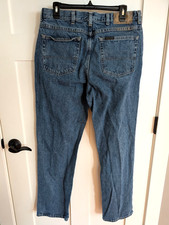 Vintage Lee Rider Regular Fit Jeans Mens 34x32 Straight Leg Blue Denim Sturdy