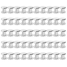 50 Sets Chicago Screws, 5x6mm DxH Phillips Binding Post Screw Rivets,Silver